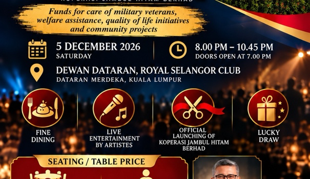 Koperasi Jambul Hitam Fundraising Dinner 2026 – 5 December at Royal Selangor Club — official event poster