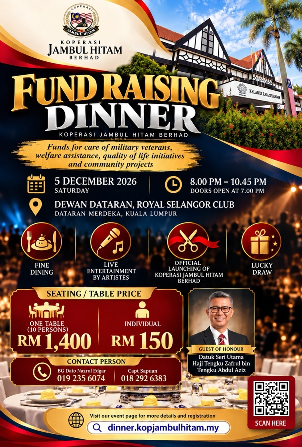 Koperasi Jambul Hitam Berhad Fundraising Dinner 2026 official poster